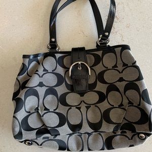 Coach Signature C Black and Gray Purse